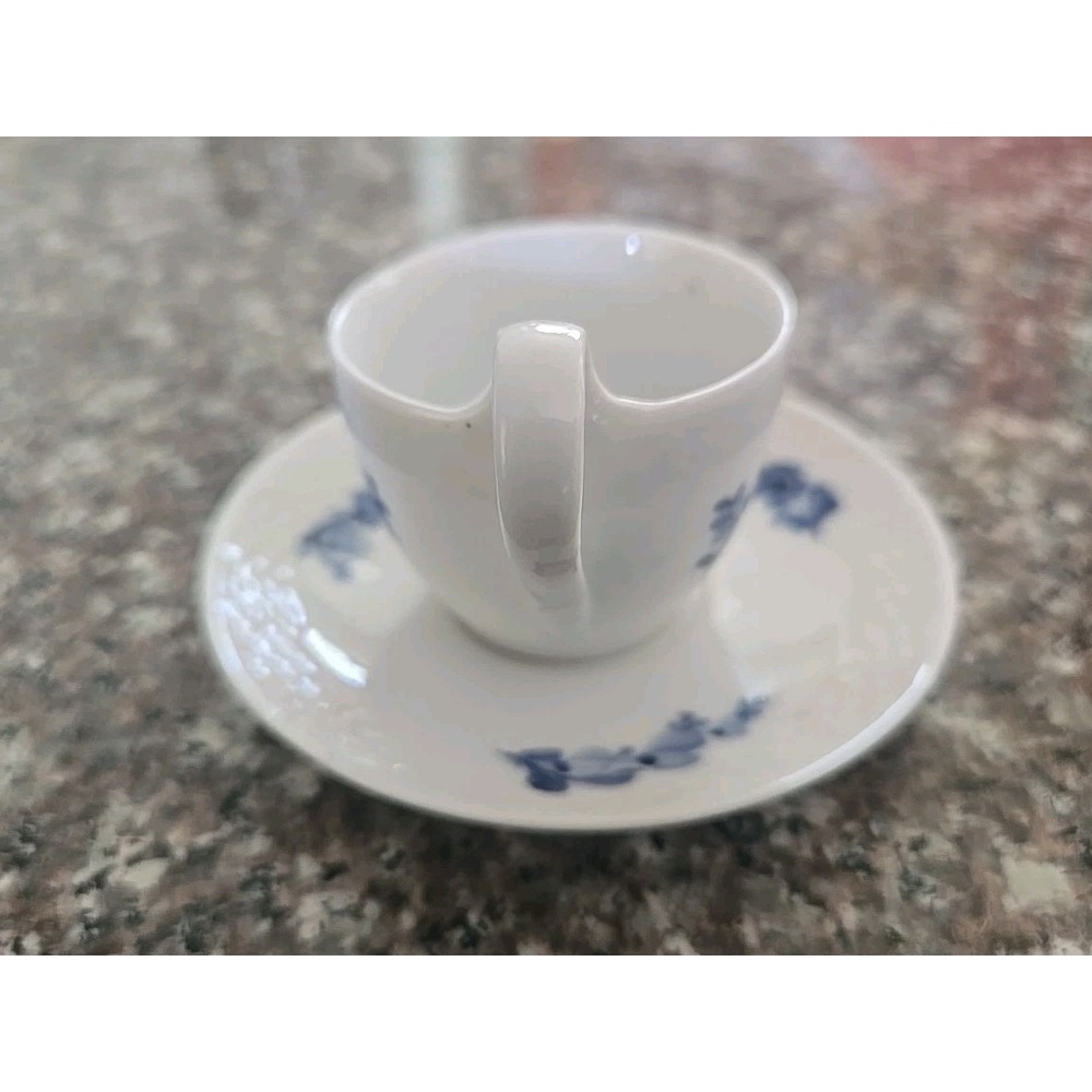 Royal Copenhagen Blue Flower Braided Espresso Demitasse Cup and Saucer - Picture 4 of 7